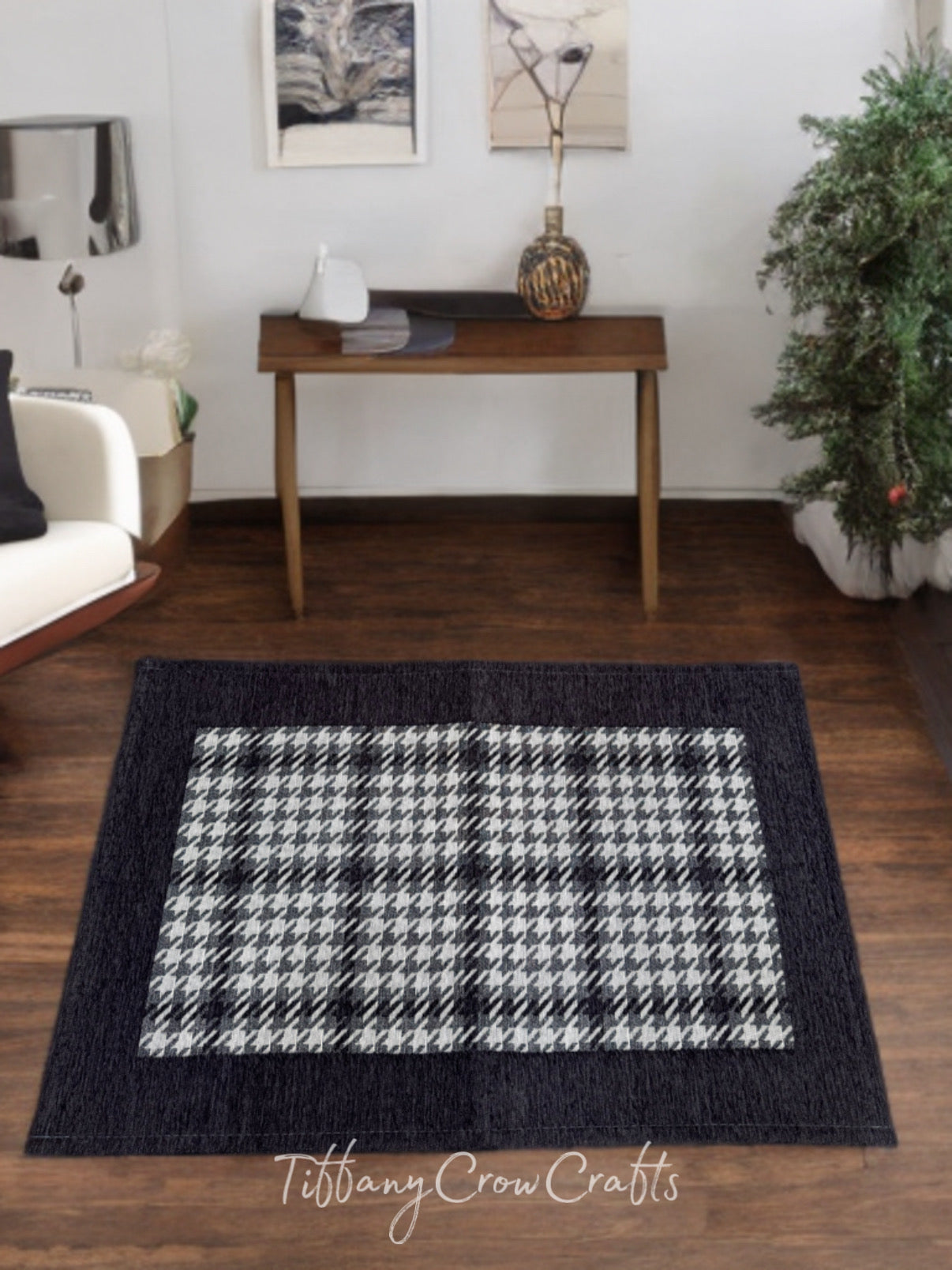 CLASSIC HOUNDSTOOTH DOOR MAT (80x50cm)