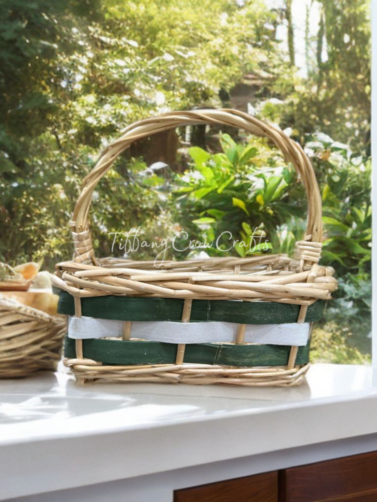 LEAF KISSED SQUARE RATTAN BASKET