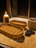 ARTISAN OVAL WOVEN SERVICE TRAYS (Set of 2)