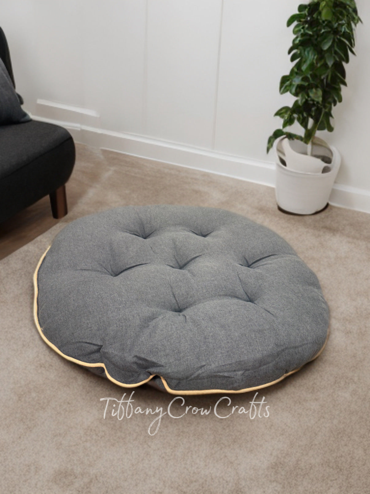 COZY MINIMALIST TUFTED FLOOR CUSHION - ROUND BOHO SEAT