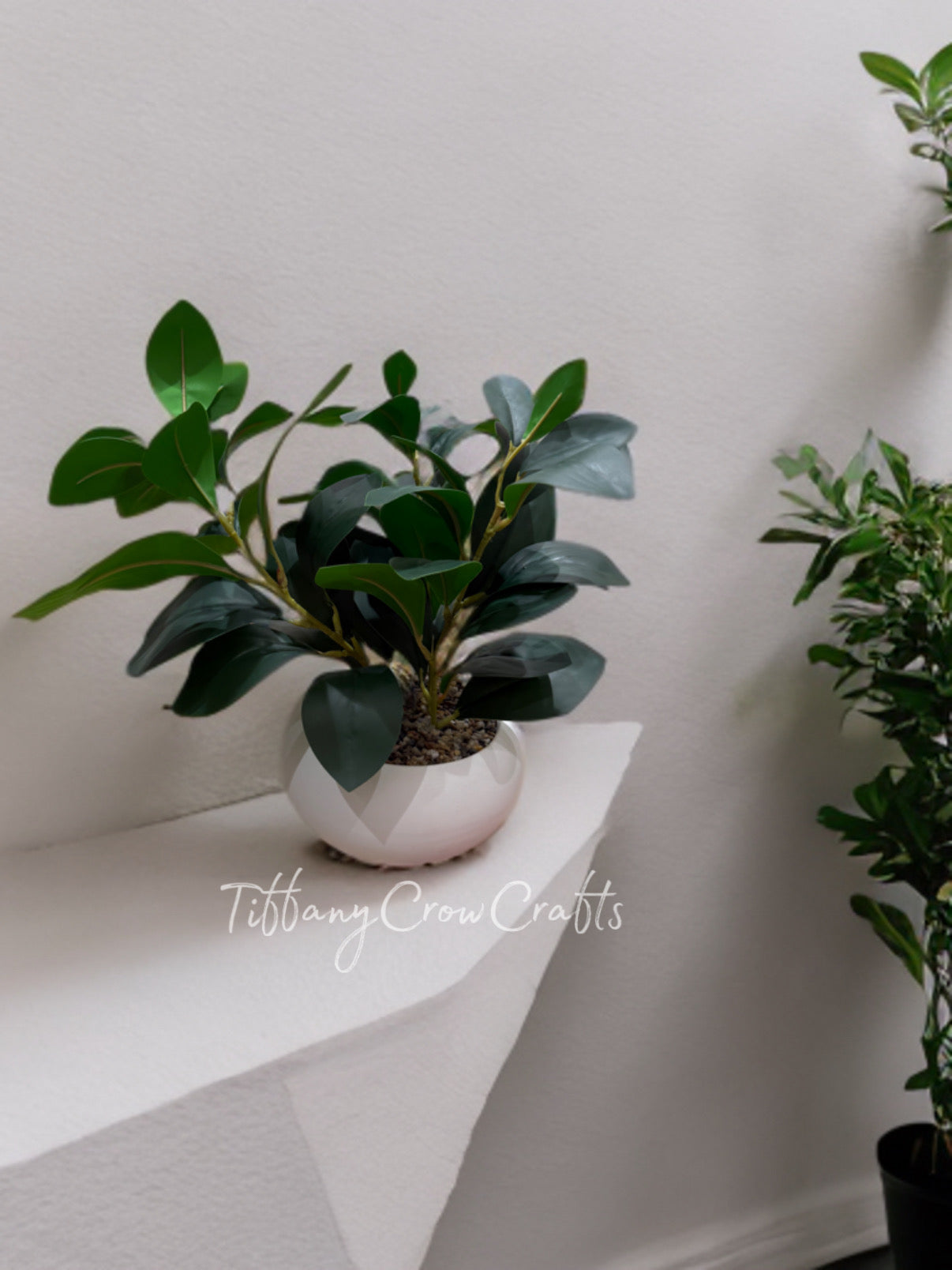 MODERN ORB FAUX FOLIAGE POT