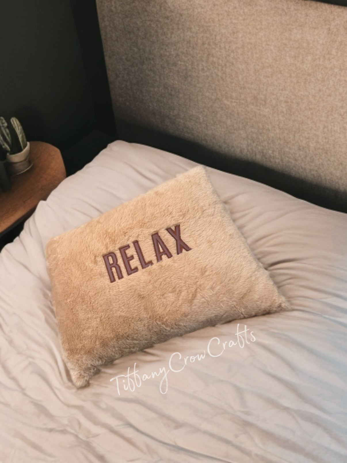 COZY LUXE FAUX FUR THROW PILLOWS - “RELAX or AWESOME”