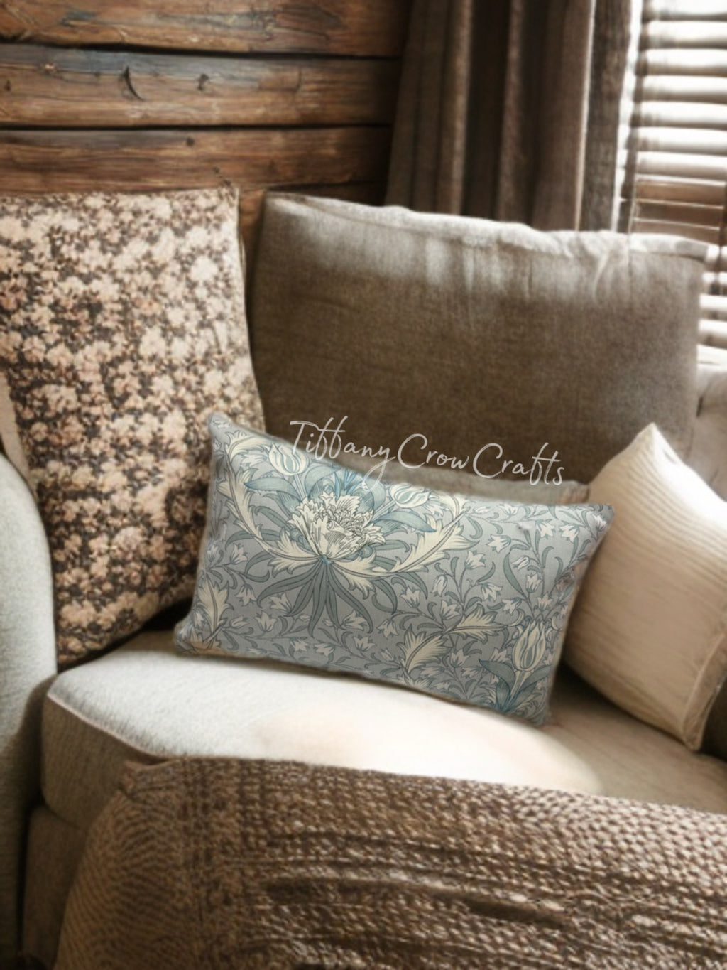 VINTAGE BOTANICAL SKETCH LUMBAR CUSHION