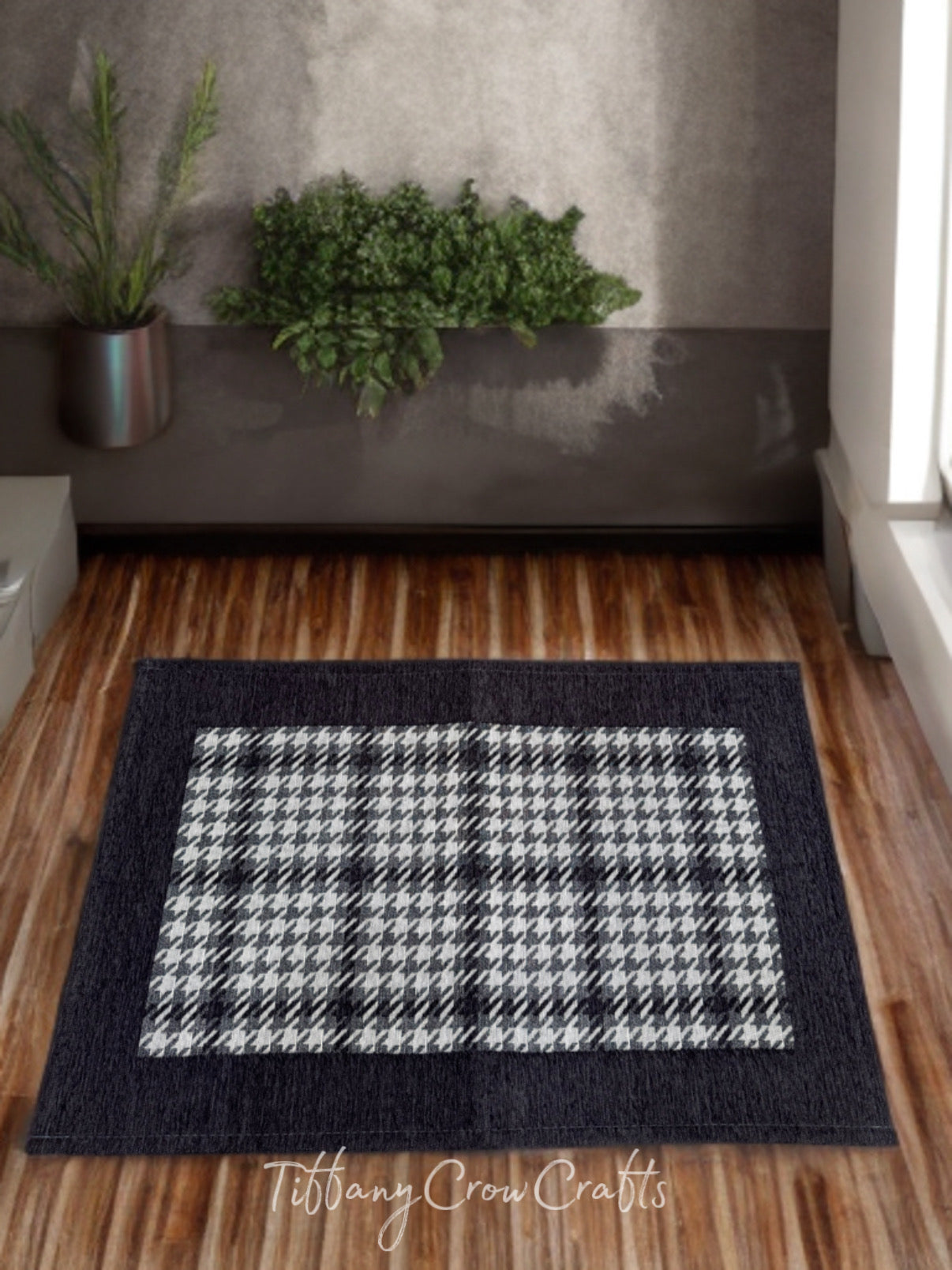 CLASSIC HOUNDSTOOTH DOOR MAT (80x50cm)