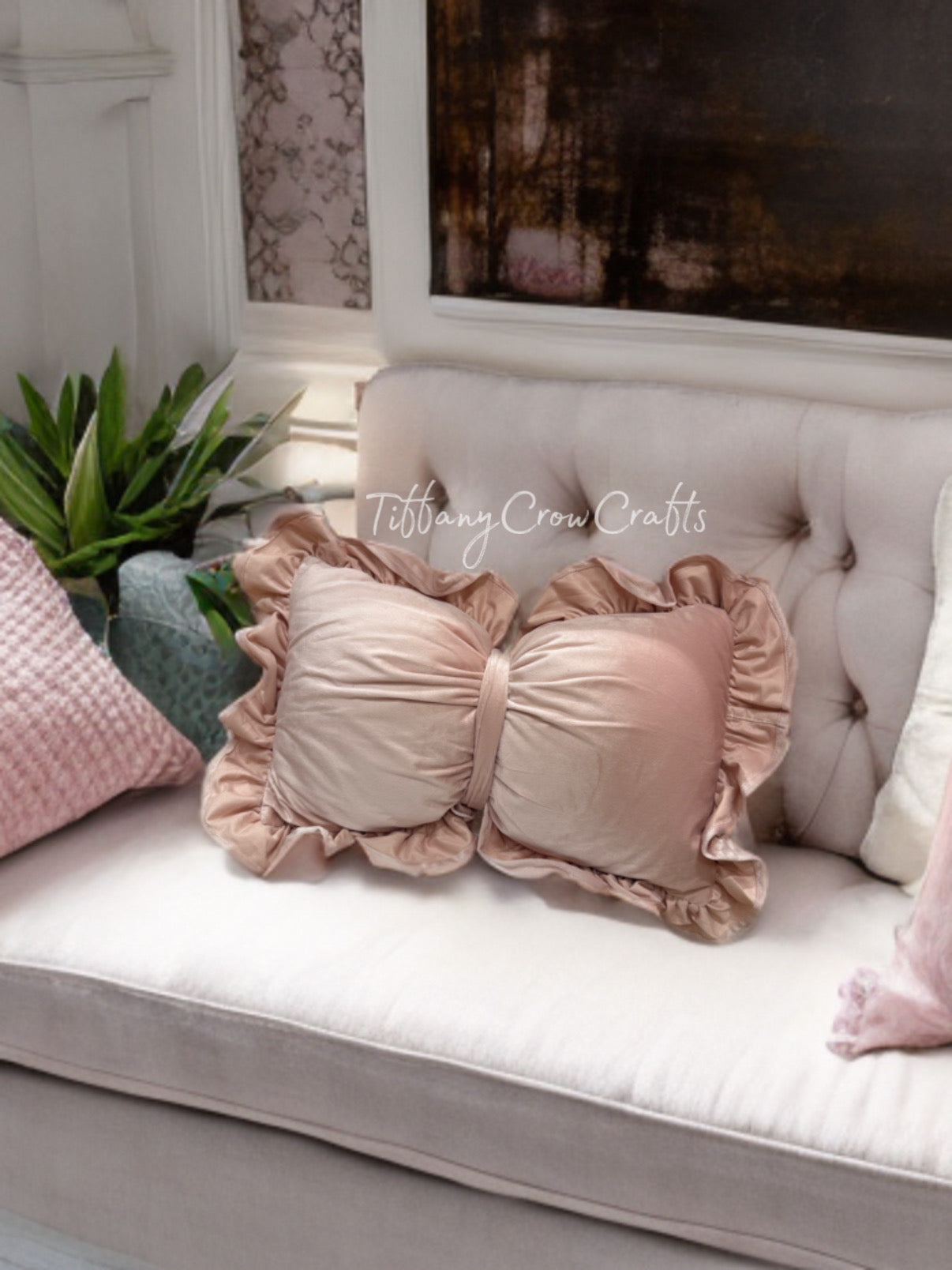 THE COQUETTE RUFFLED BOW PILLOW