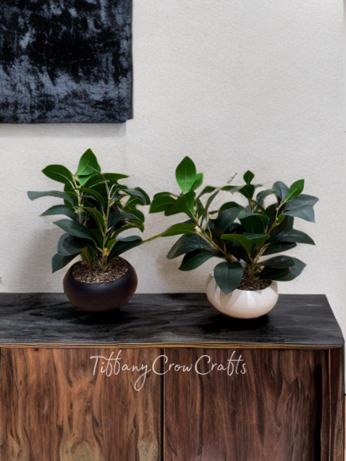 MODERN ORB FAUX FOLIAGE POT