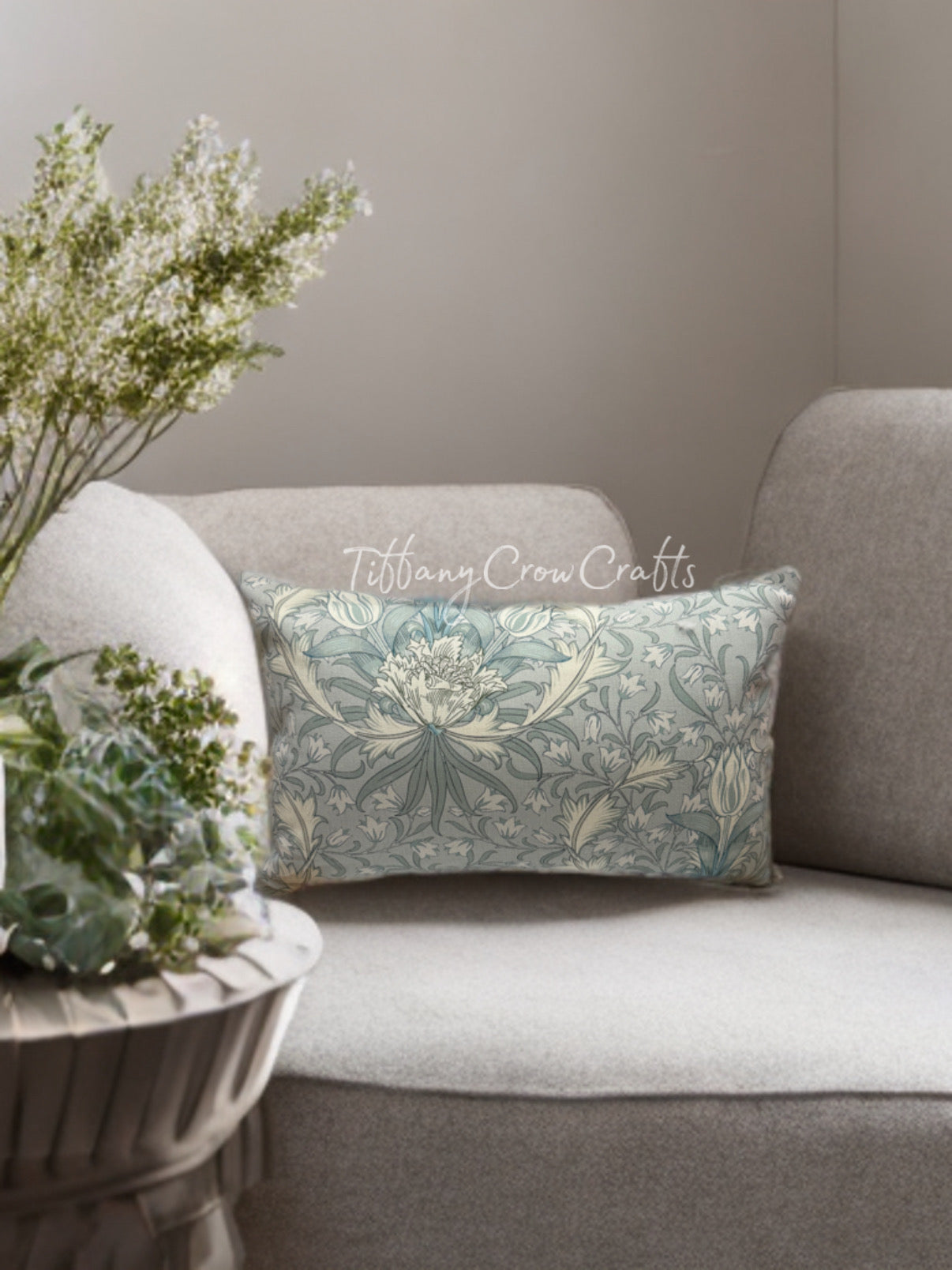 VINTAGE BOTANICAL SKETCH LUMBAR CUSHION
