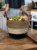 BEAUTIFUL SEAGRASS STRIPE BOHO BASKET
