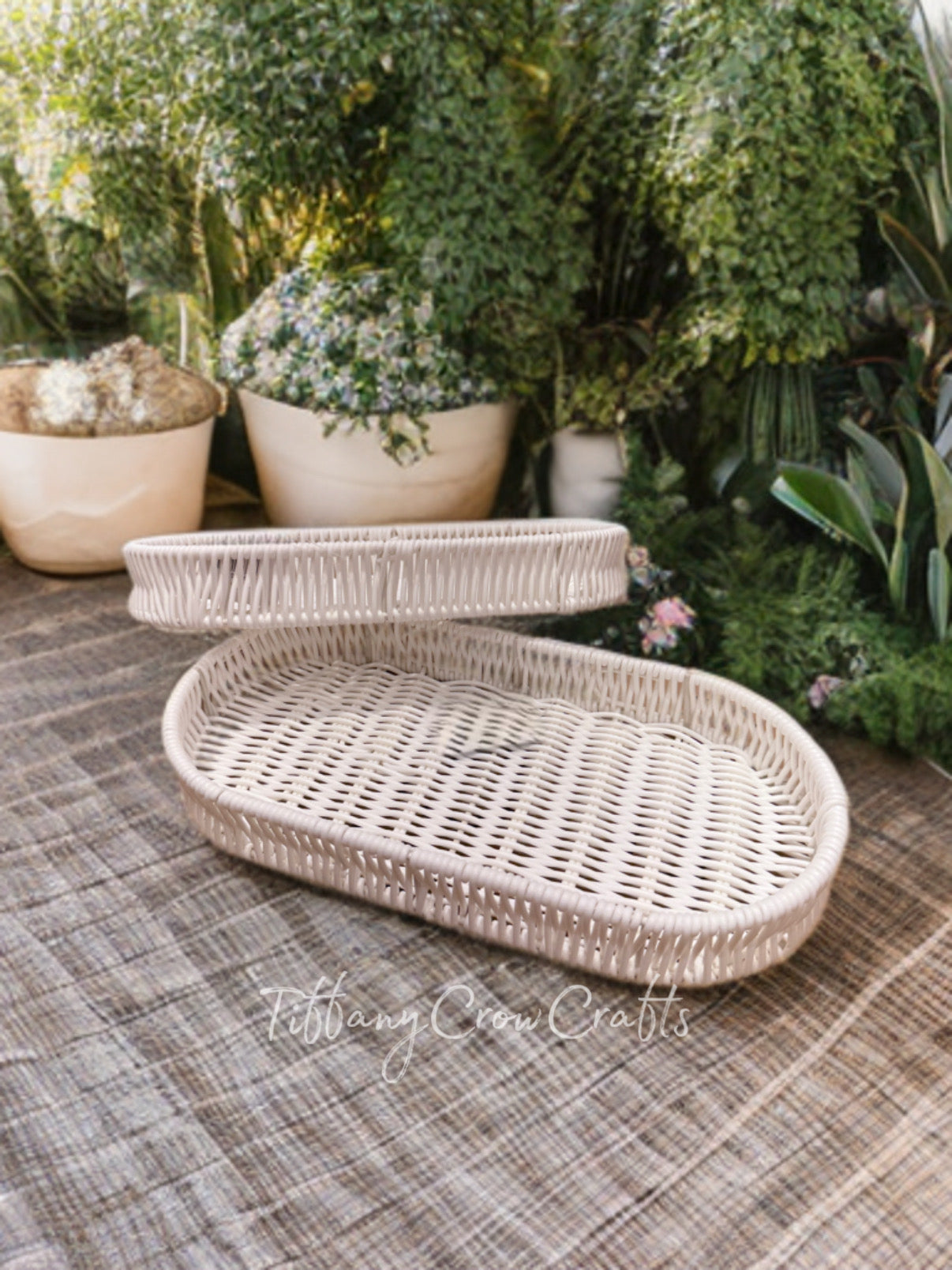 ARTISAN OVAL WOVEN SERVICE TRAYS (Set of 2)