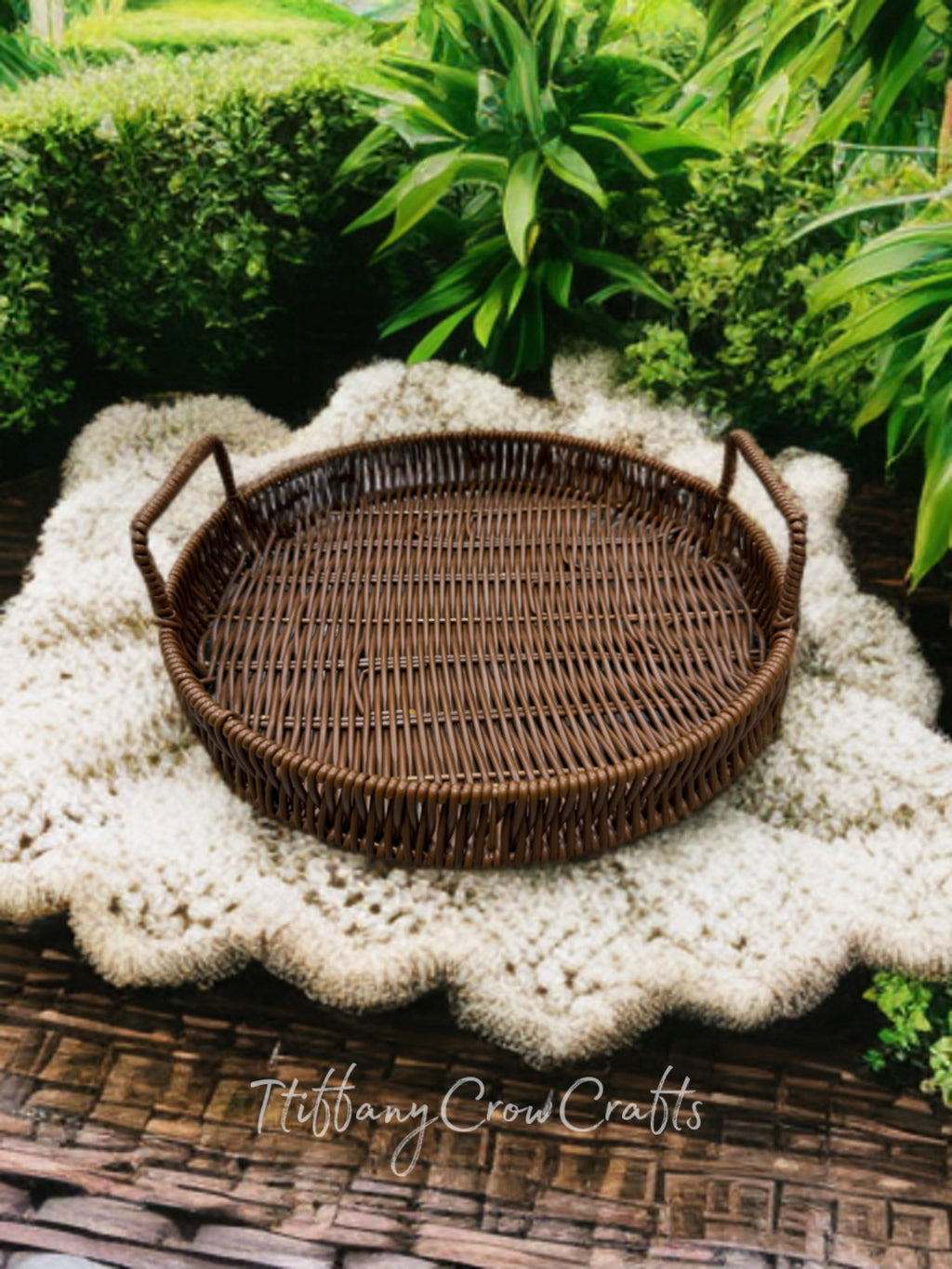 ARTISAN ROUND WILLOW SERVING TRAY (29cm)
