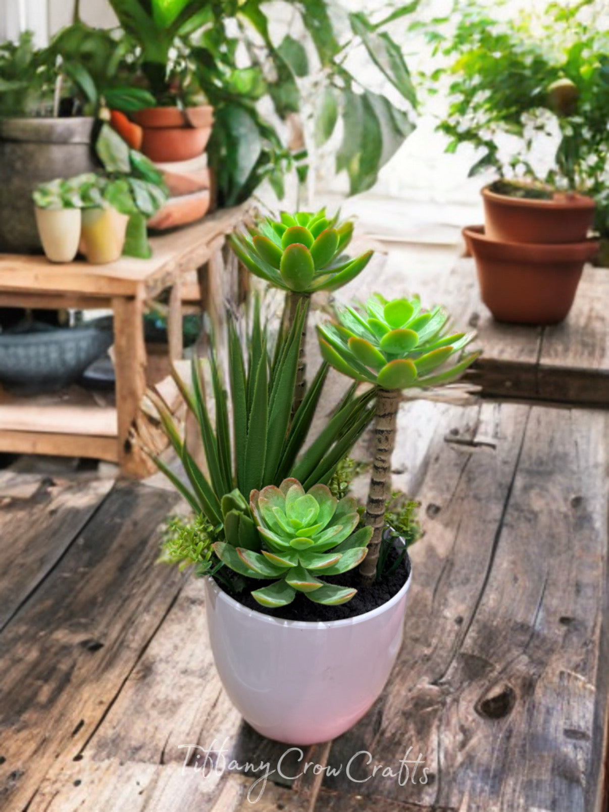 SIGNATURE FAUX SUCCULENT TRIO GARDEN