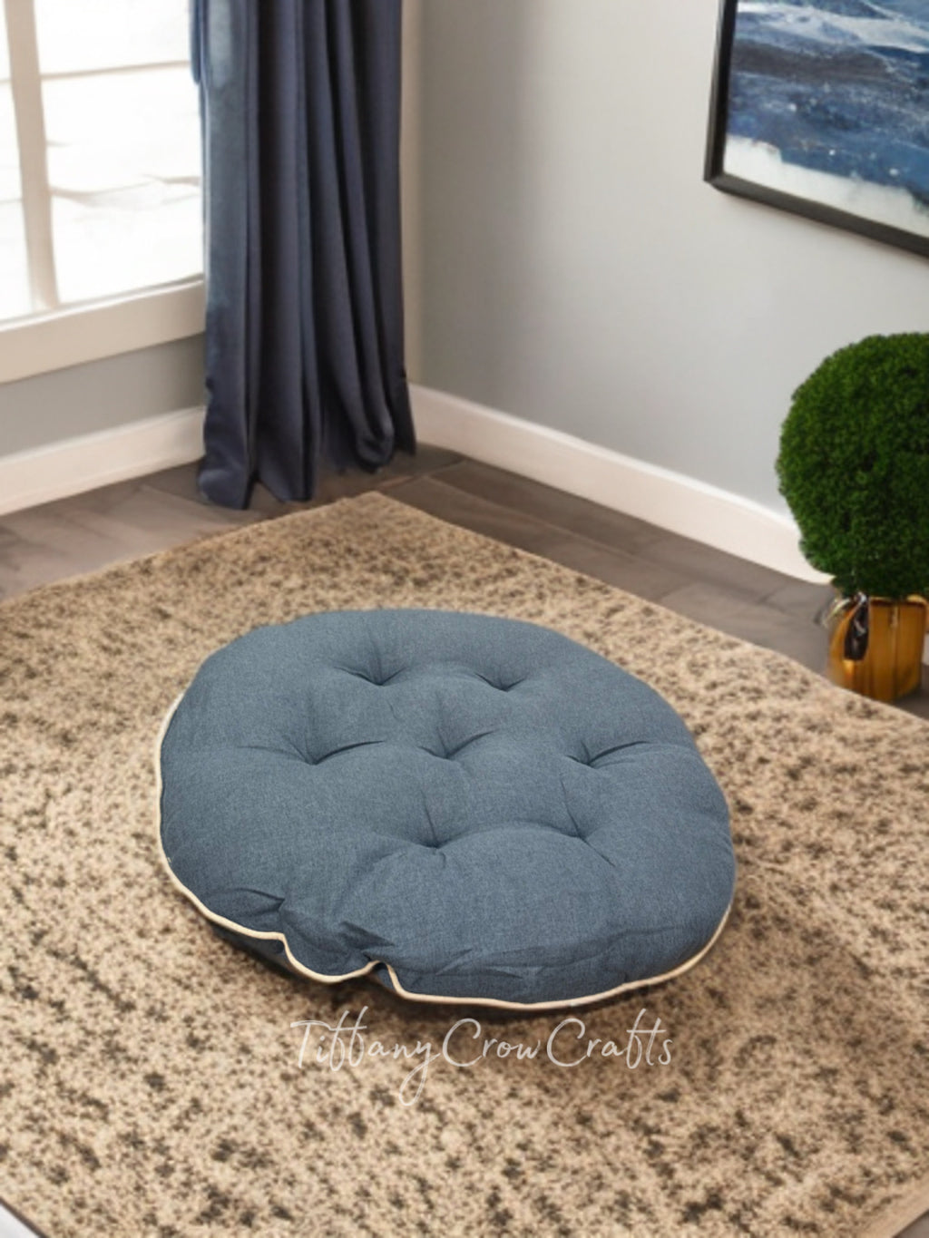 COZY MINIMALIST TUFTED FLOOR CUSHION - ROUND BOHO SEAT