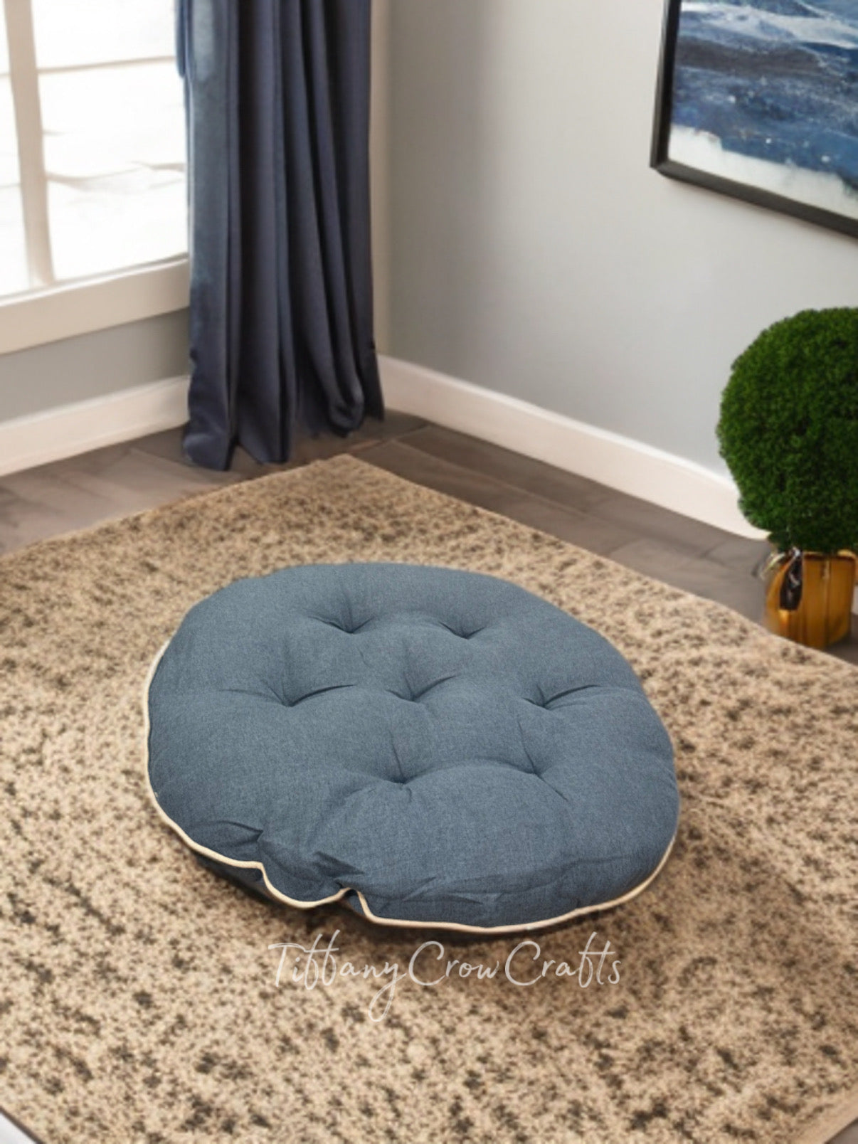 COZY MINIMALIST TUFTED FLOOR CUSHION - ROUND BOHO SEAT