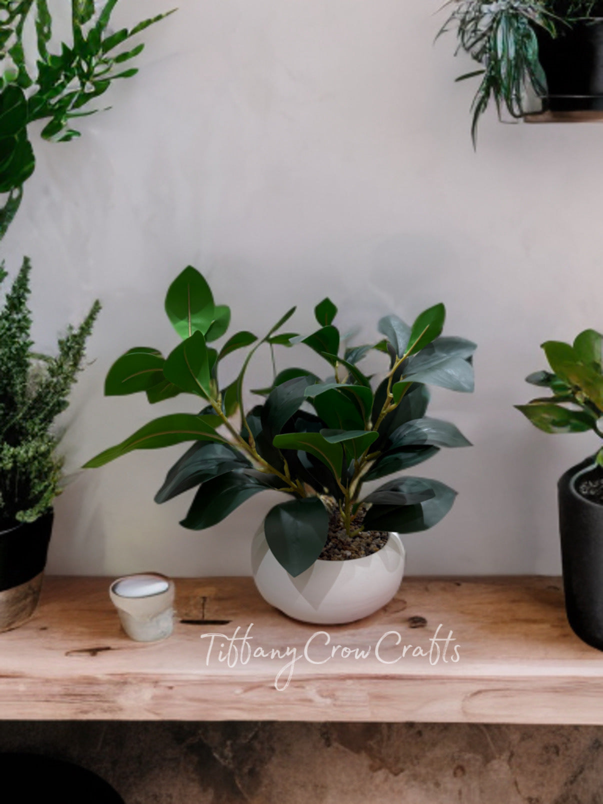 MODERN ORB FAUX FOLIAGE POT