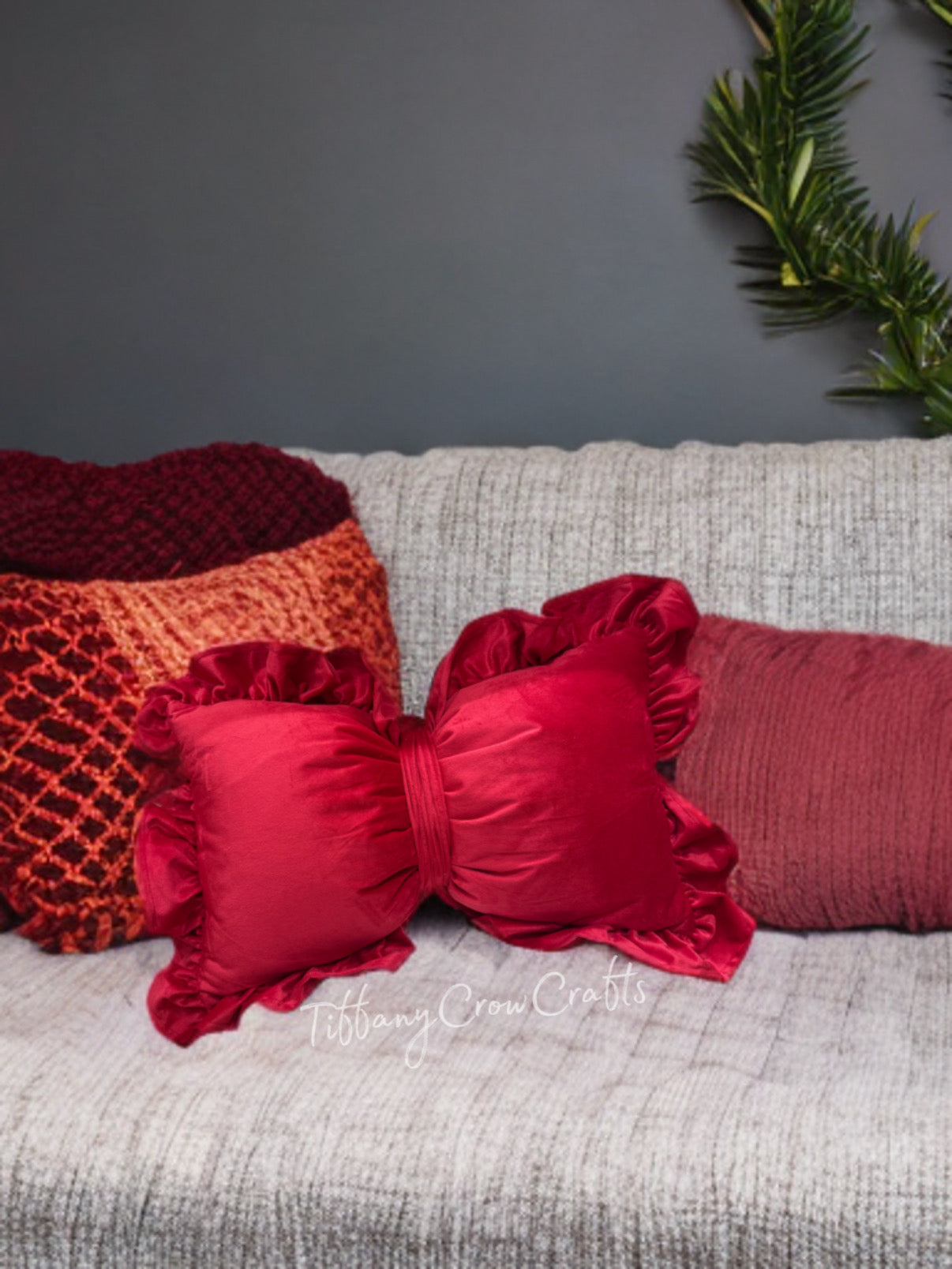 THE COQUETTE RUFFLED BOW PILLOW