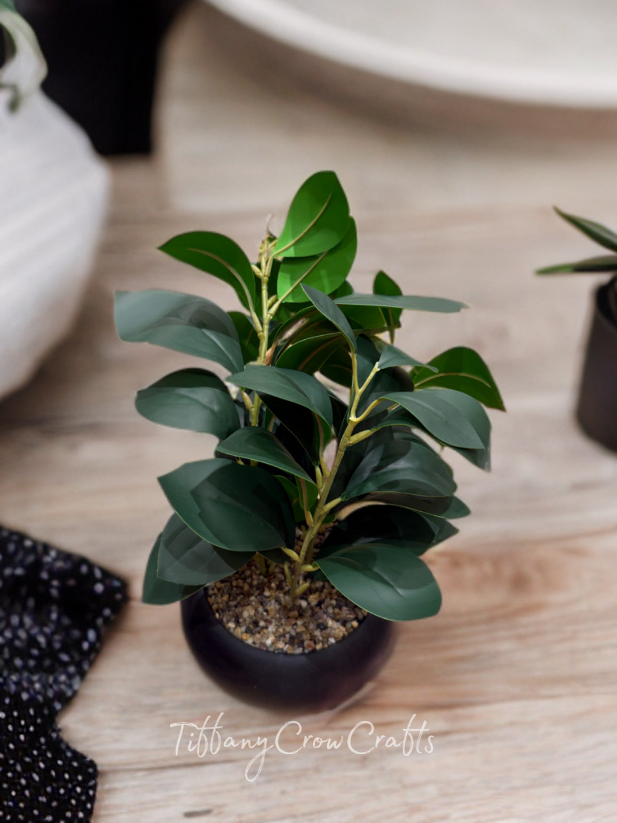 MODERN ORB FAUX FOLIAGE POT