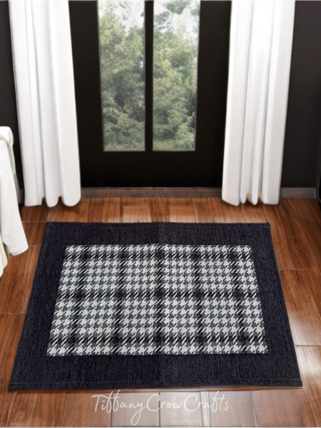 CLASSIC HOUNDSTOOTH DOOR MAT (80x50cm)