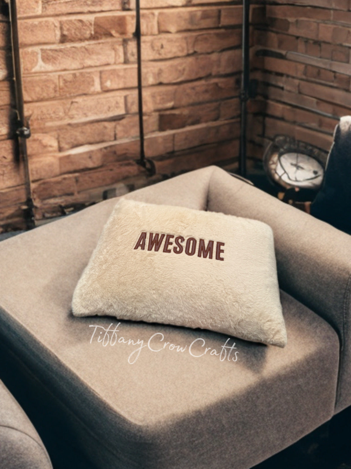 COZY LUXE FAUX FUR THROW PILLOWS - “RELAX or AWESOME”