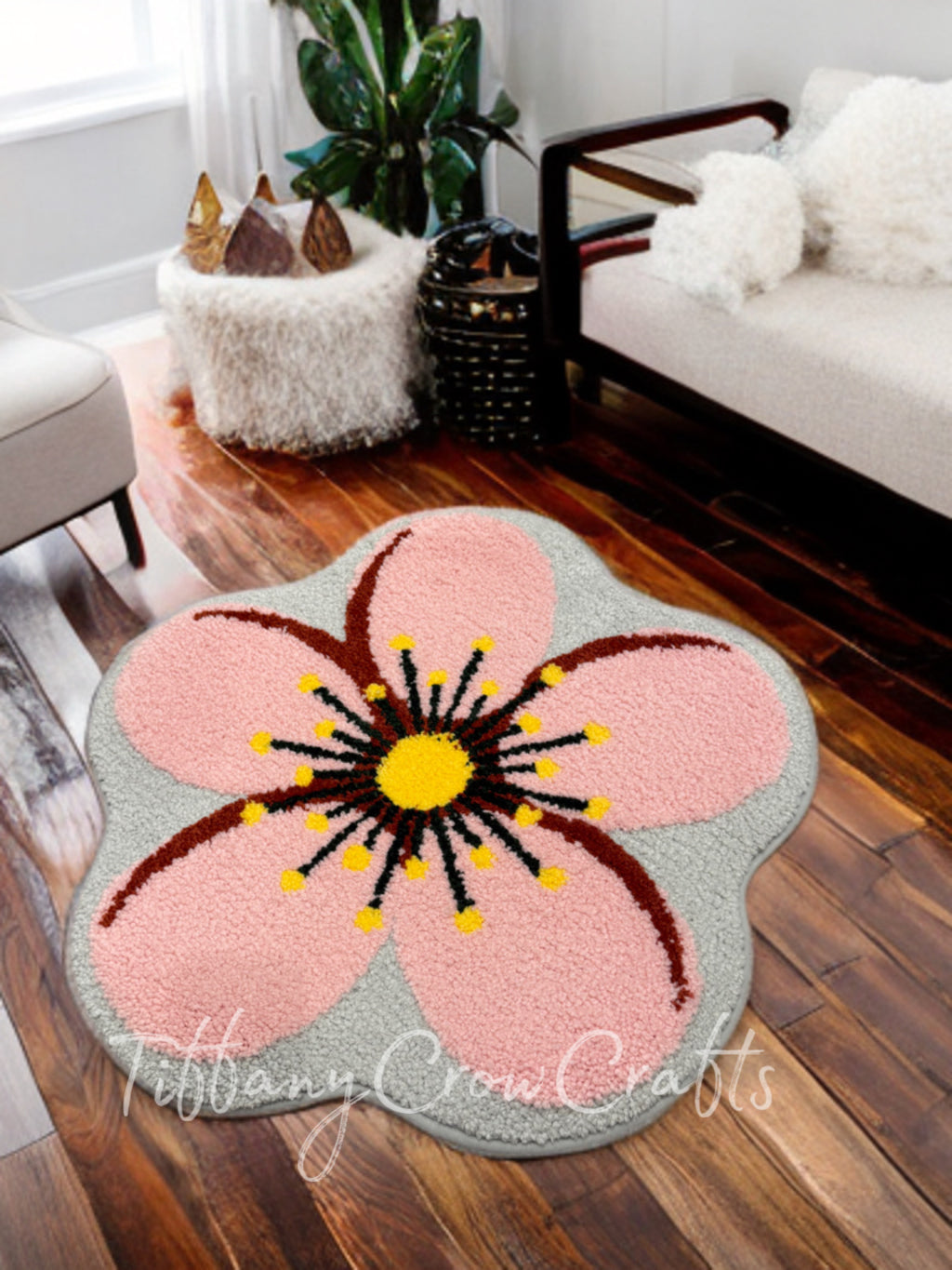 SAKURA BLOOM PETAL RUG | PLUSH CHERRY BLOSSOM FLOOR MAT