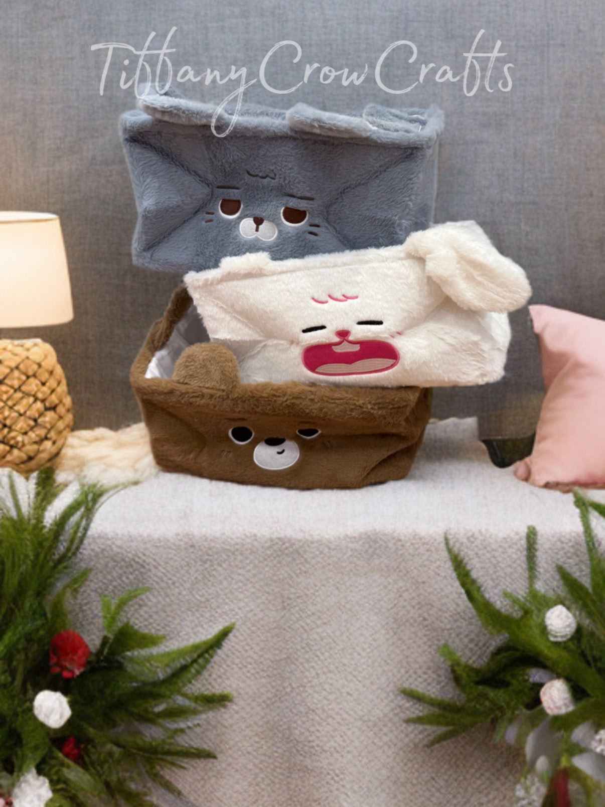 ADORABLE FURRY FRIENDS SOFT PLUSH ANIMAL STORAGE
