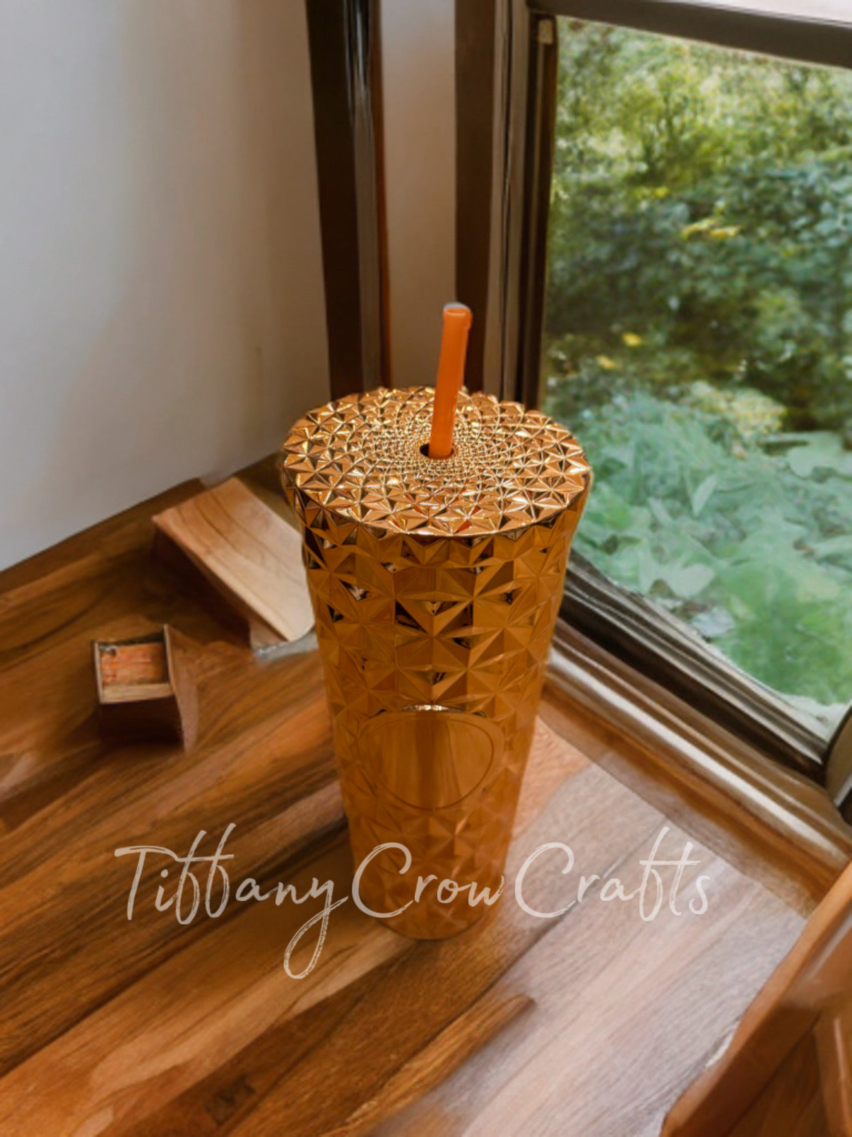 DIAMOND GRADIENT TUMBLER WITH STRAW (250ML)