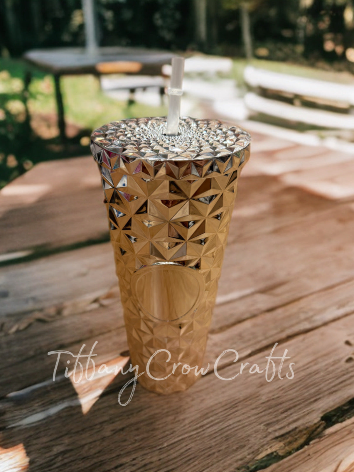DIAMOND GRADIENT TUMBLER WITH STRAW (250ML)