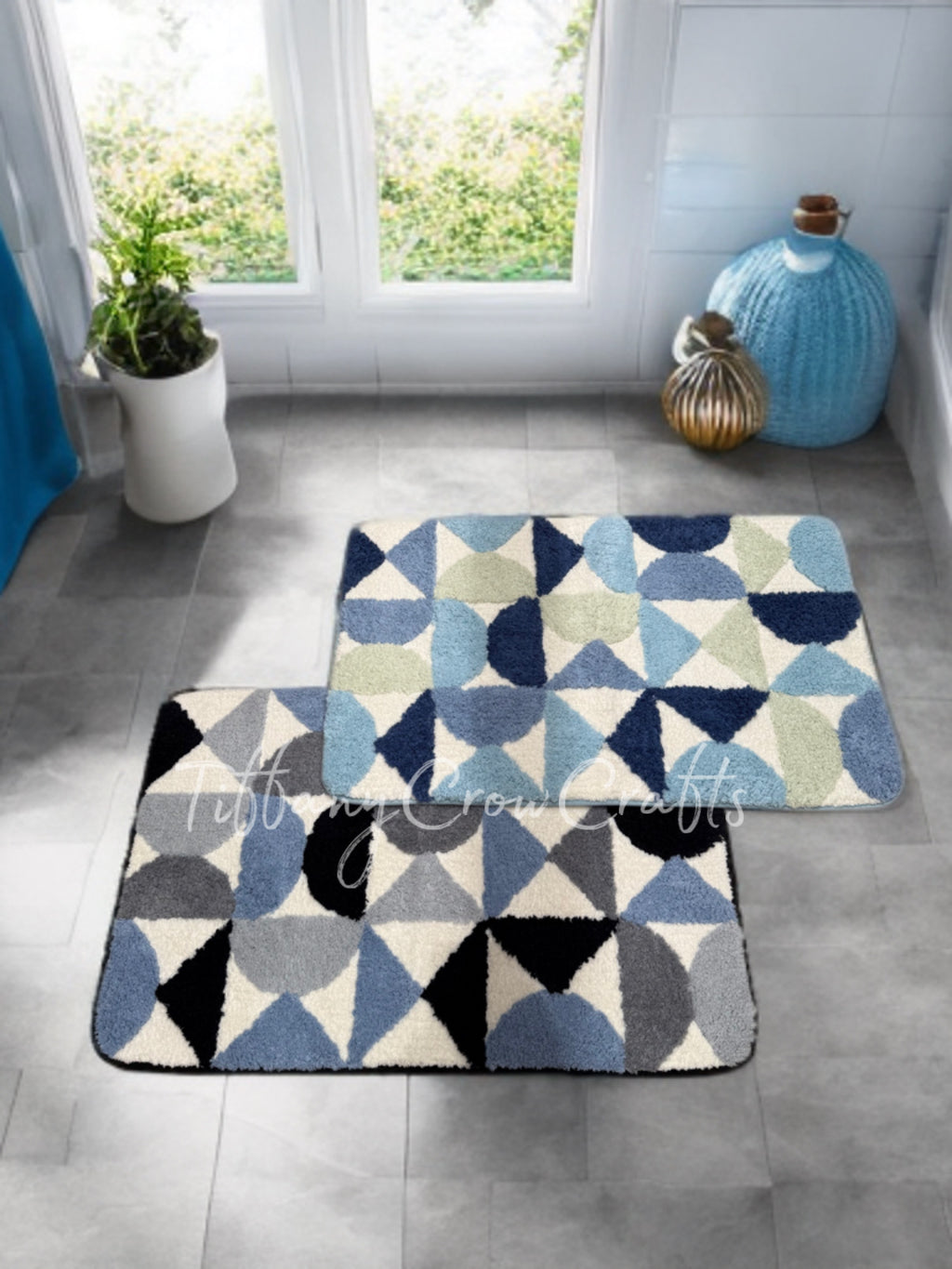 MODERN GEOMETRIC BATHROOM RUG