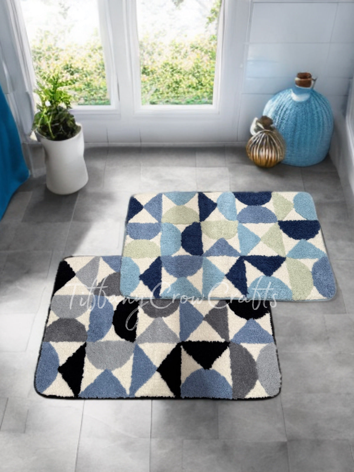 MODERN GEOMETRIC BATHROOM RUG