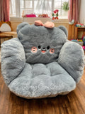 ADORABLE PLUSH BEAR CUSHION CHAIR - KAWAII COZY SEAT FOR KIDS & ADULTS