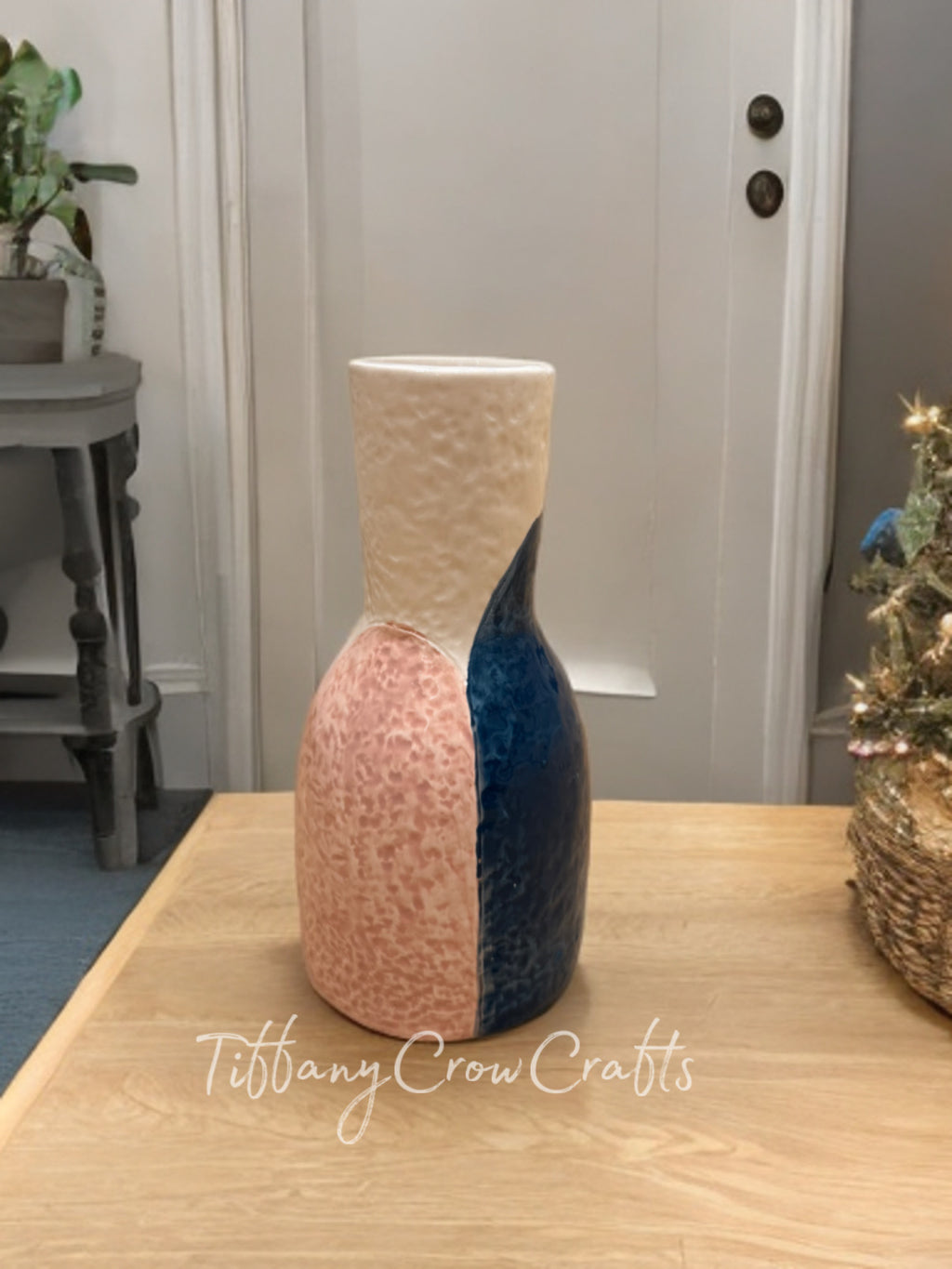 MID-CENTURY MODERN TRIPLE-TONE CERAMIC VASE