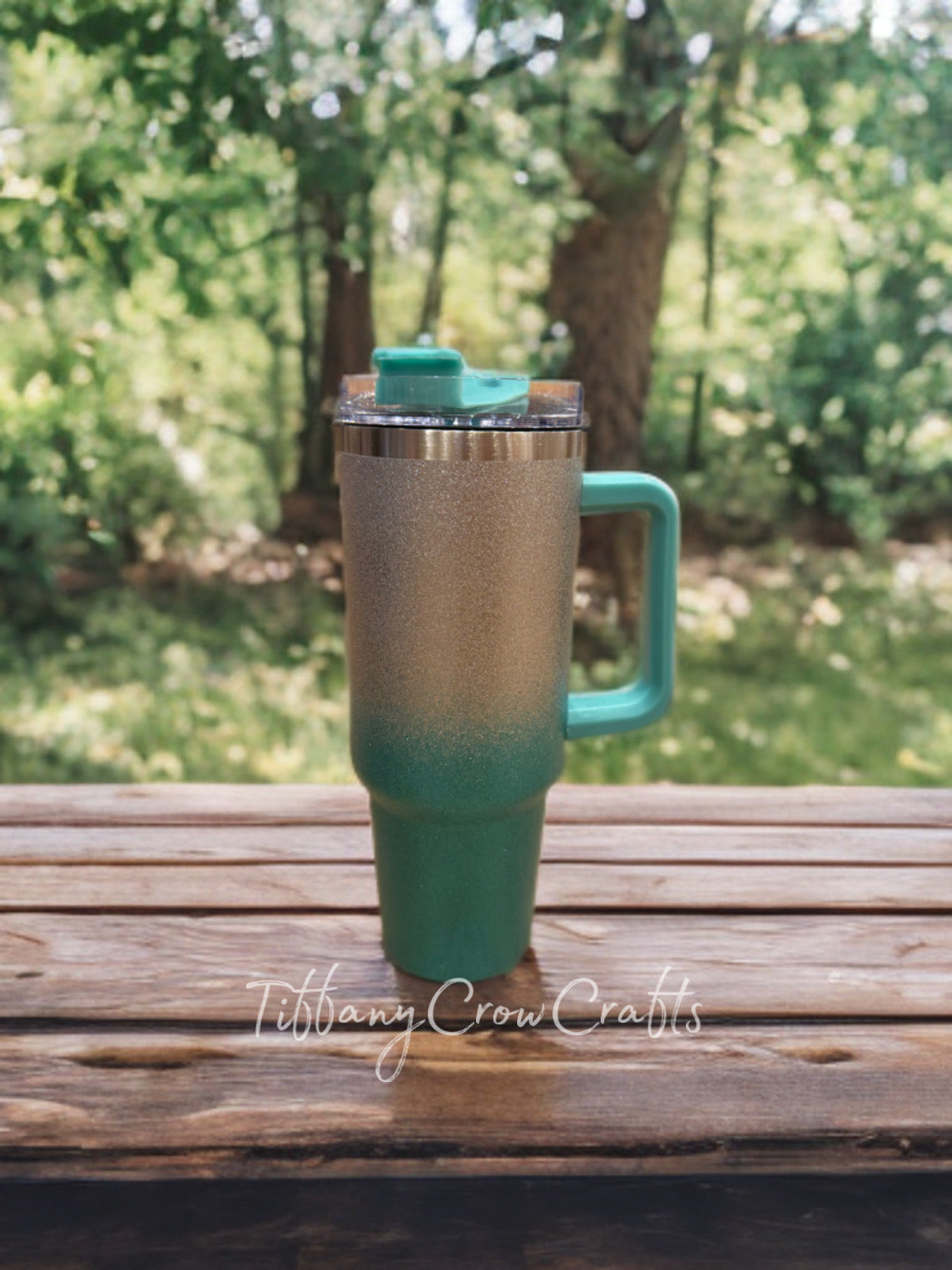GLITTER OMBRÉ INSULATED TUMBLERS WITH HANDLES