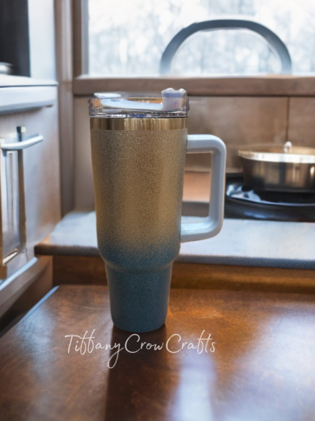 GLITTER OMBRÉ INSULATED TUMBLERS WITH HANDLES