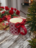 “LOVE LETTER” CHECKERBOARD BOW MUG