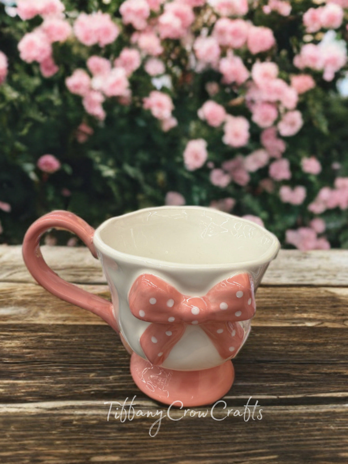 COQUETTE CHARM RIBBON TEACUP (PINK/BLACK)