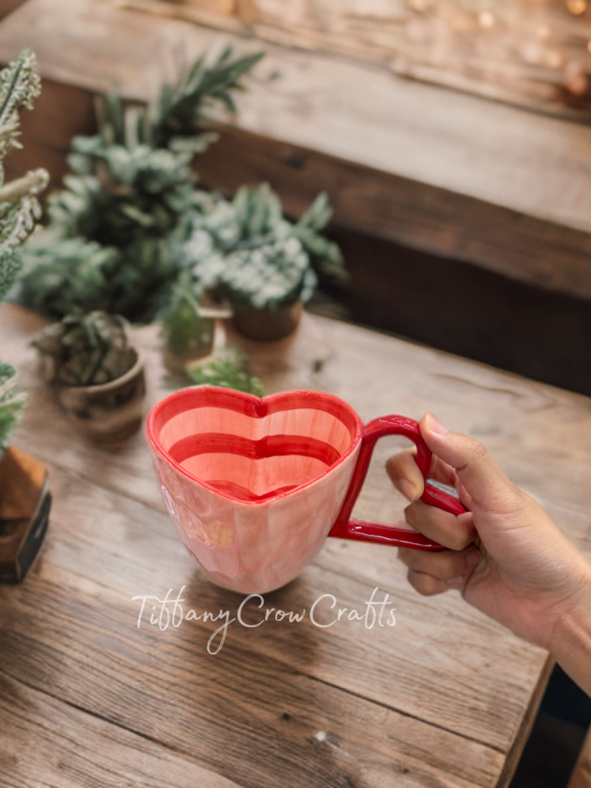 SWEETHEART GLOW HEART MUG - ROMANTIC CERAMIC CUP FOR COZY MOMENTS
