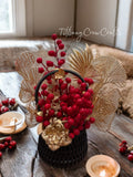 LUNAR NEW YEAR PROSPERITY BASKET: RED BERRIES & GOLDEN GINKGO