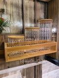 MODERN MINIMALIST FLUTED 3-TIER GLASS ORGANIZERS