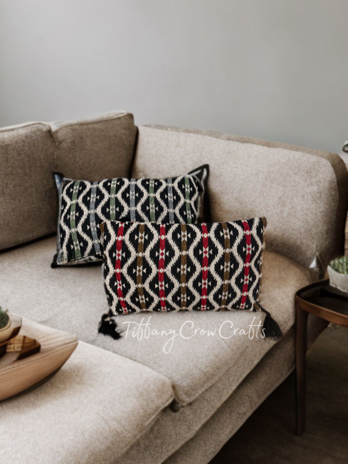 HANDWOVEN SOUTHWESTERN KILIM LUMBAR PILLOW