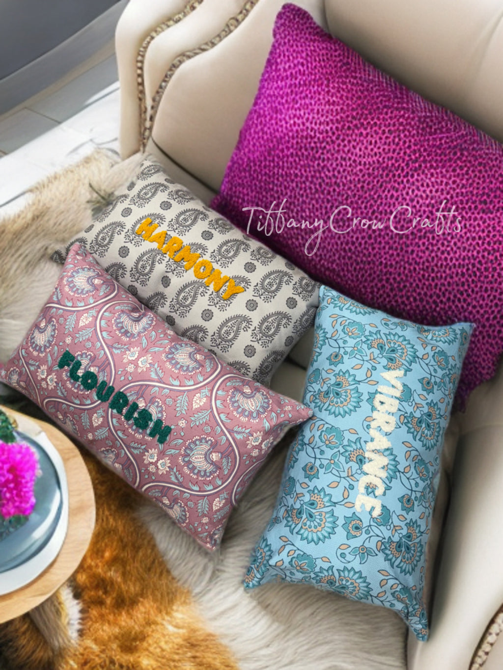 ETHEREAL GARDEN WHISPER THROW PILLOWS - PASTEL FLORAL