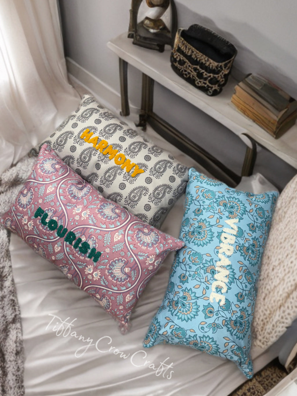 ETHEREAL GARDEN WHISPER THROW PILLOWS - PASTEL FLORAL