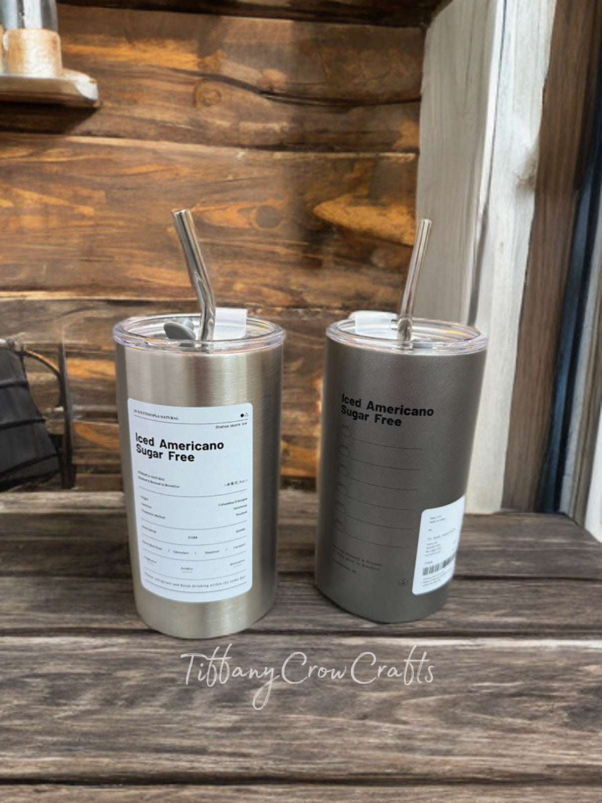 MINIMAL MATTE ICED AMERICANO TUMBLER WITH METAL STRAW
