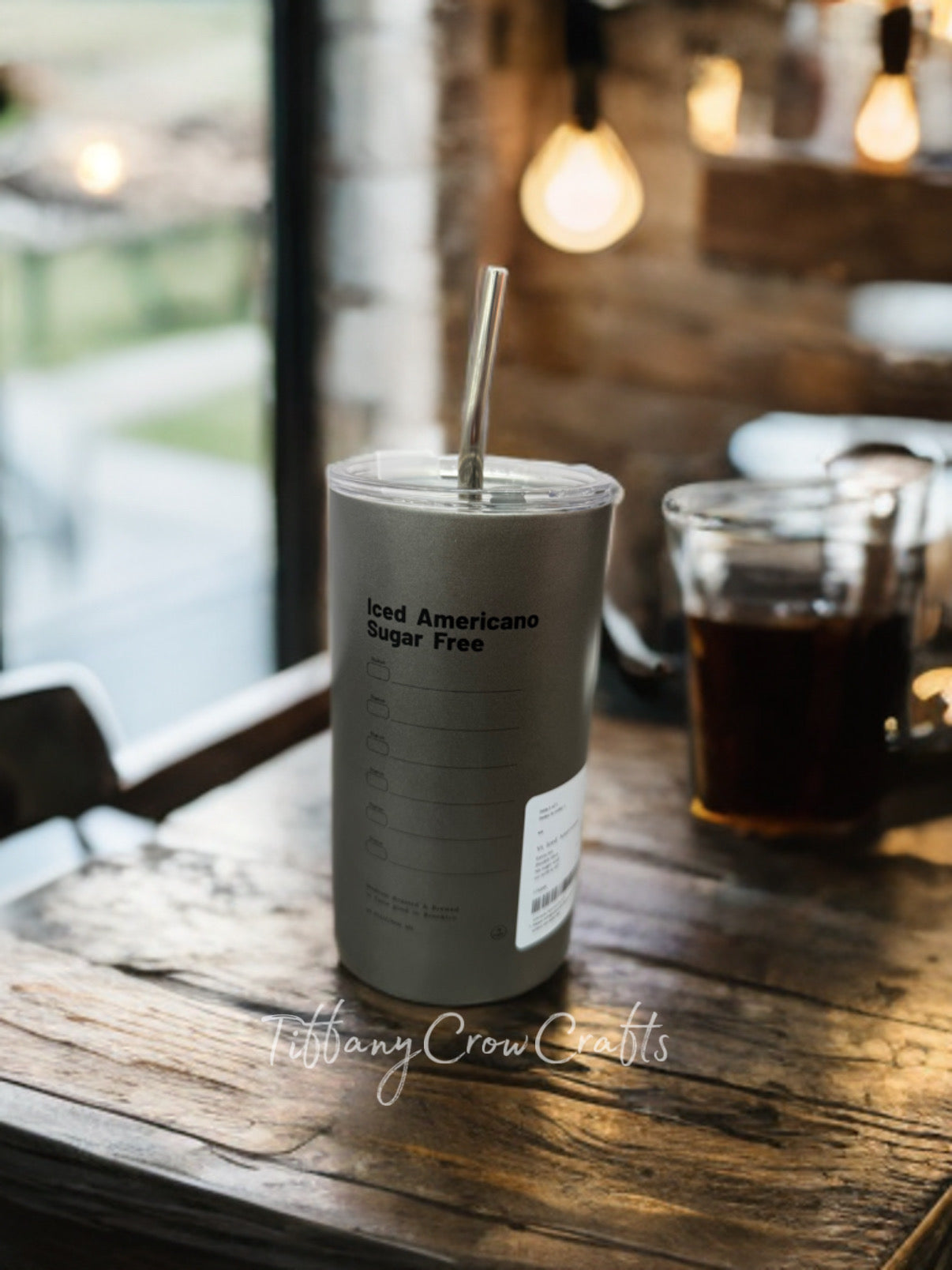 MINIMAL MATTE ICED AMERICANO TUMBLER WITH METAL STRAW