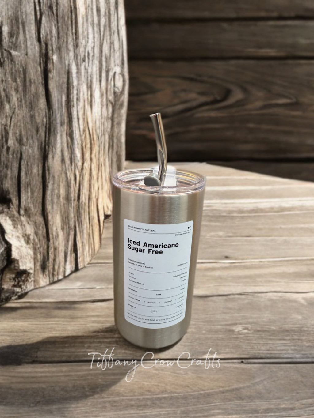 MINIMAL MATTE ICED AMERICANO TUMBLER WITH METAL STRAW