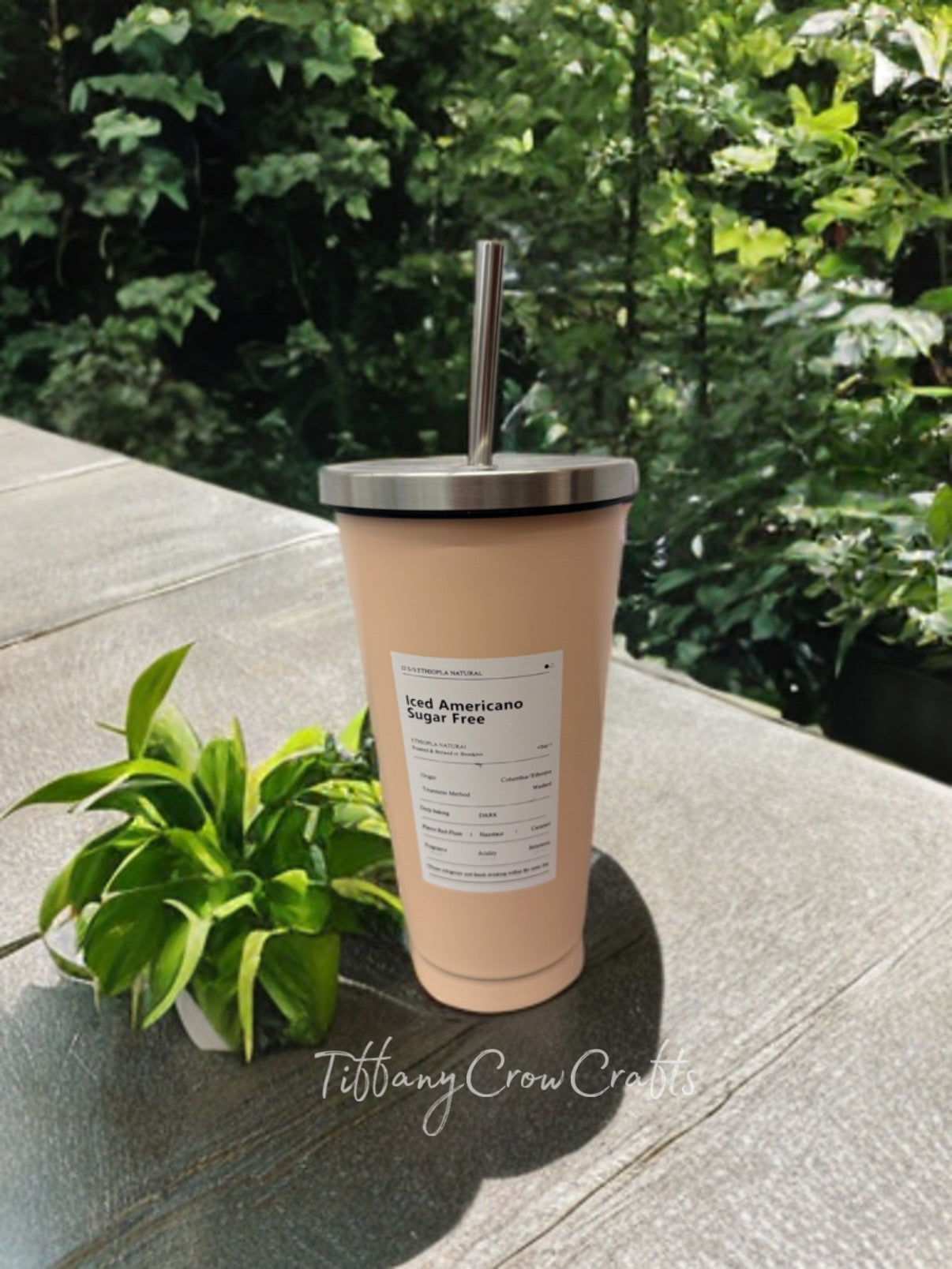 MINIMALIST INSULATED STAINLESS STEEL COFFEE TUMBLER WITH METAL STRAW