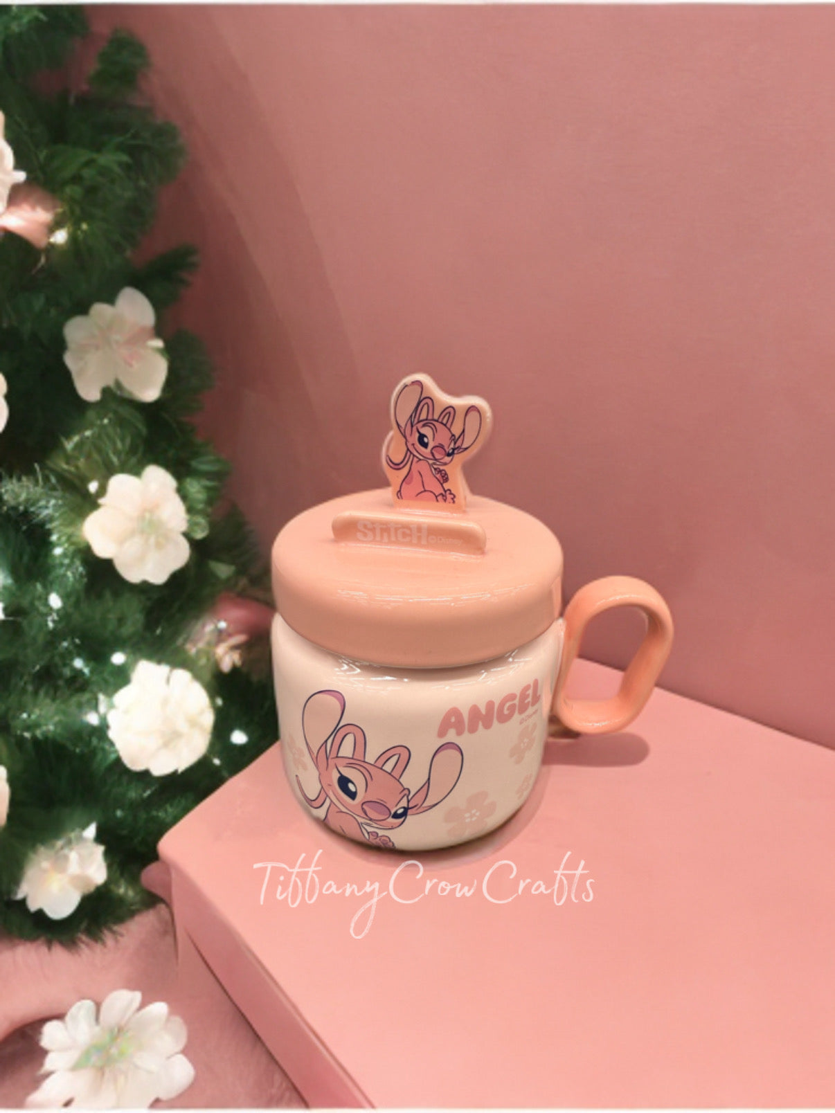 DISNEY STITCH / ANGEL COLLECTION CERAMIC MUG WITH CHARACTER LIDS