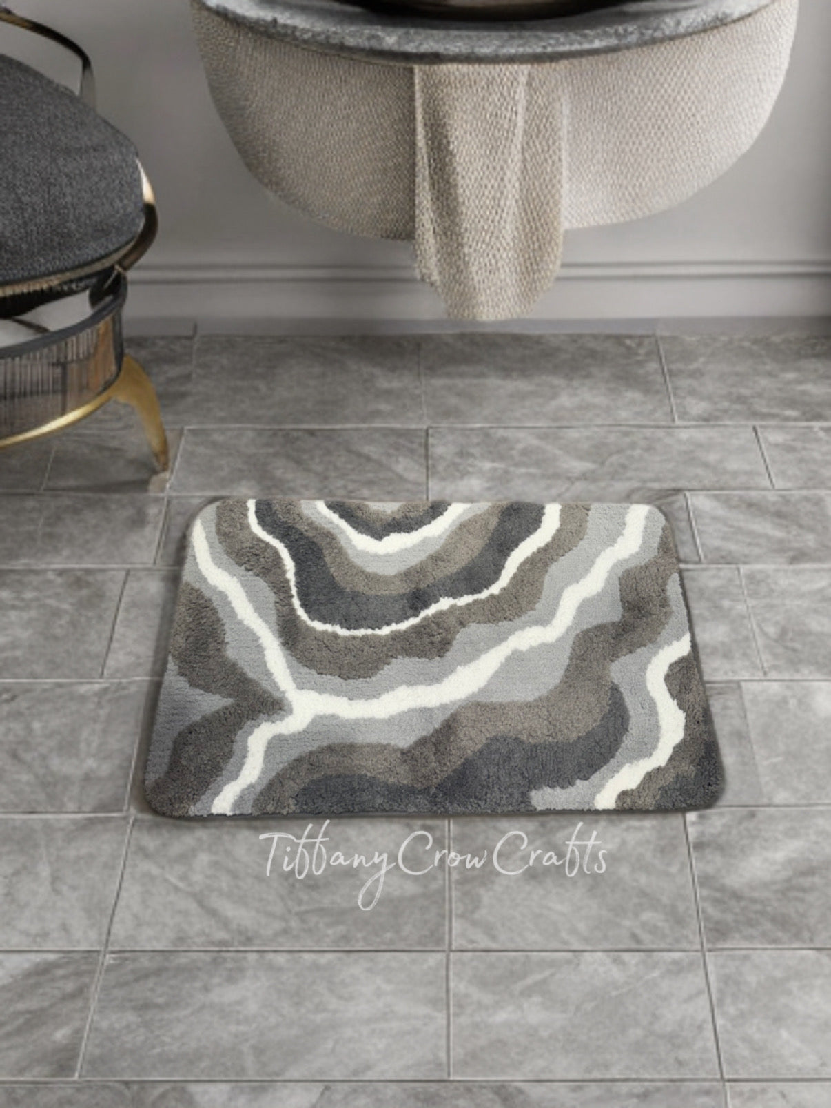 OCEANIC TIDE ULTRA-PLUSH CONTOURED BATH MAT