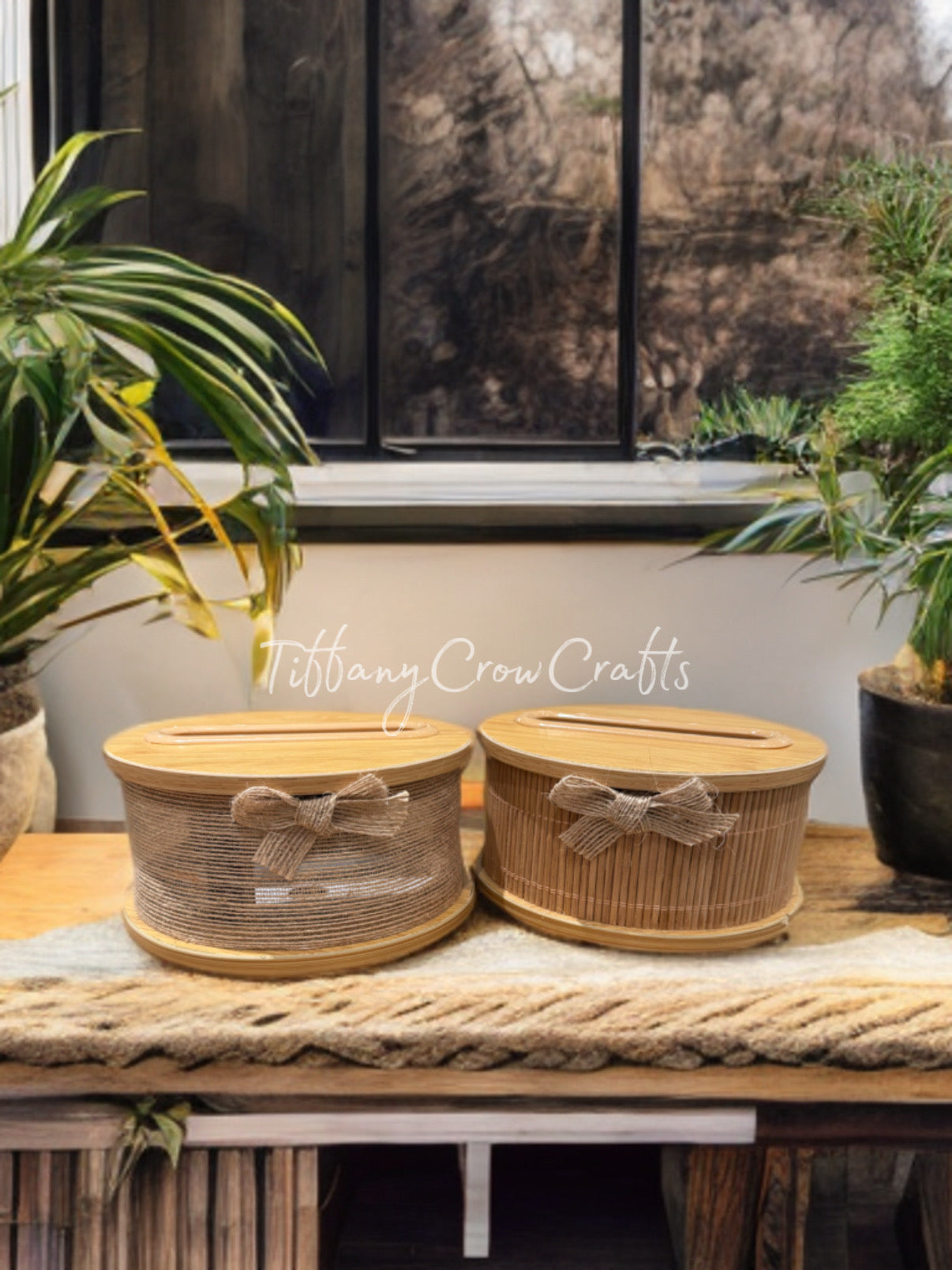ECO-INSPIRED TISSUE BOX COVER | NATURAL WOOD & TEXTURED JUTE VANITY ACCENT